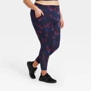 All In Motion Women's Sculpted Floral High-Rise 7/8 Leggings 25" NWT Sz 3X